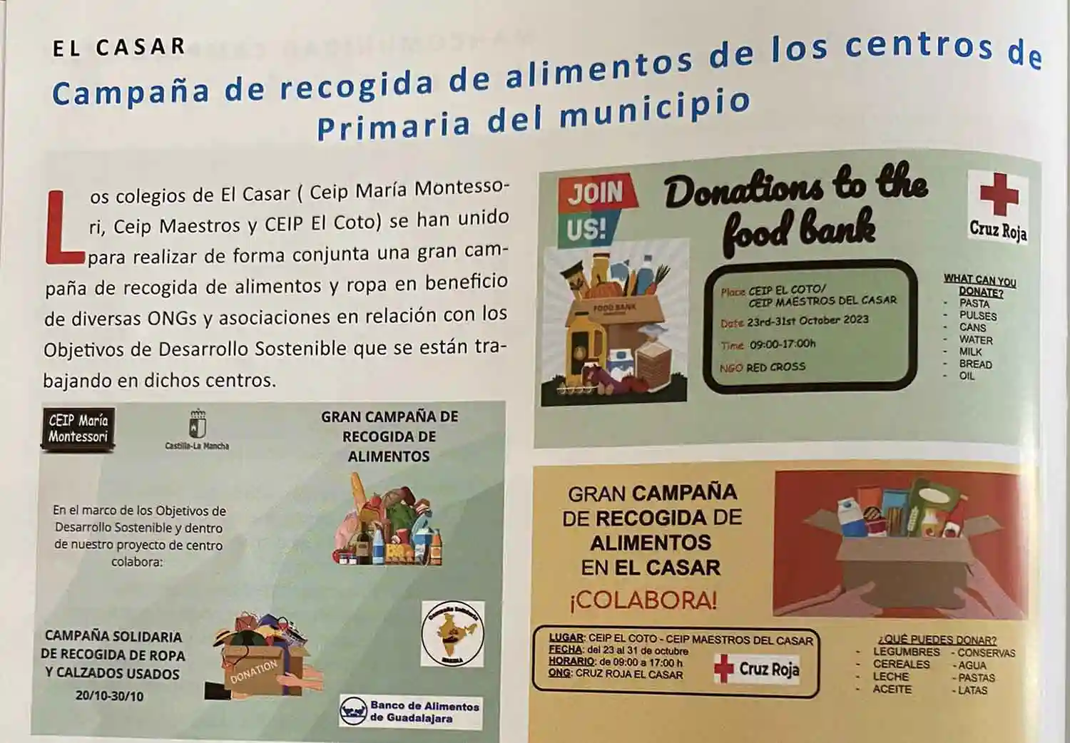 Recogida de Alimentos y Ropa
