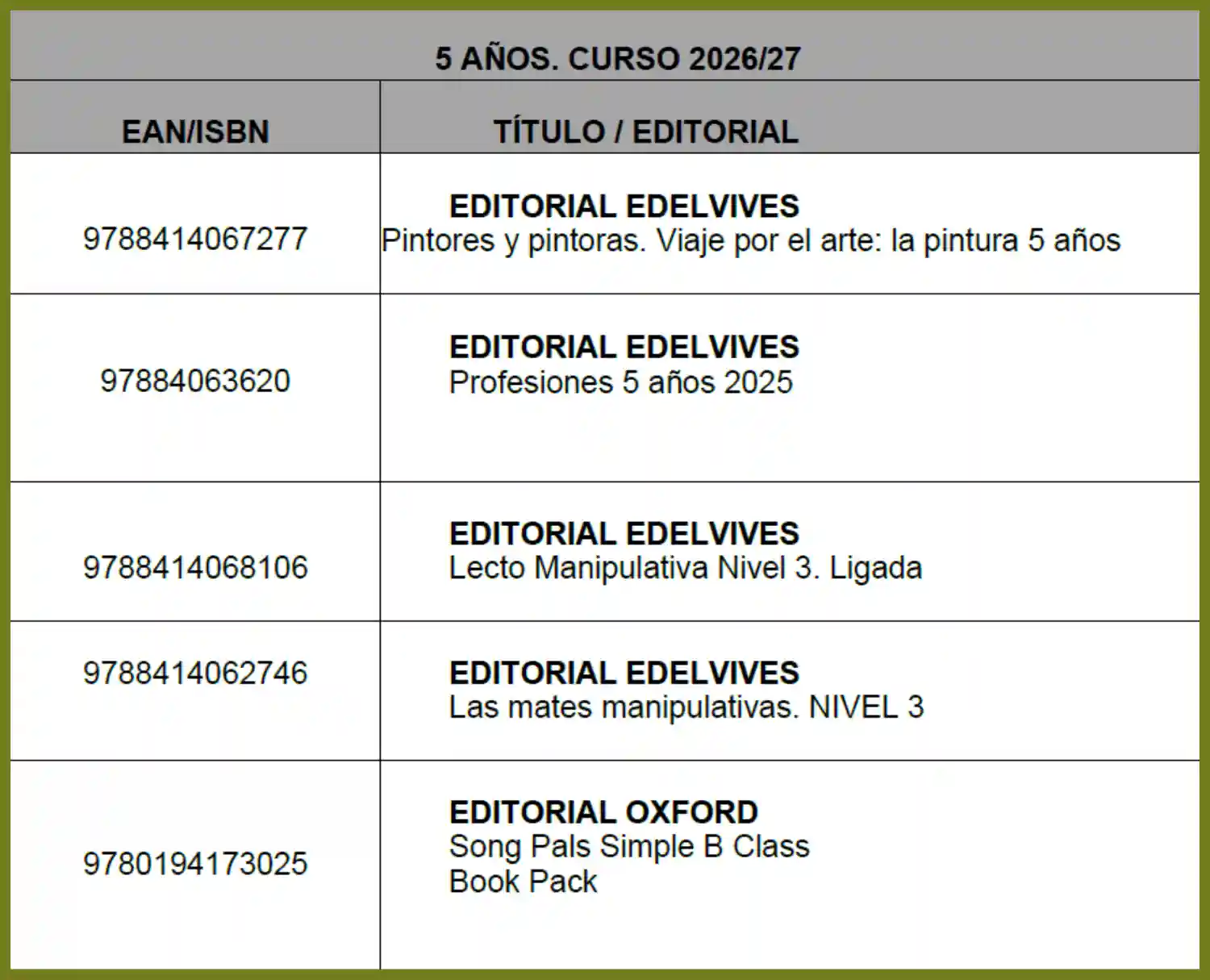 libros-infantil-5-años-2026-2027